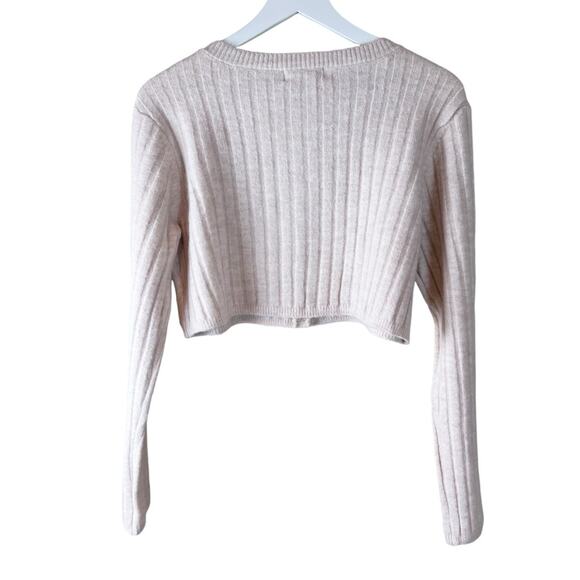 HOUSE‎ OF HARLOW 1960 x Revolve Cropped Chunk Knit Button Sweater Sz L - Picture 4 of 6